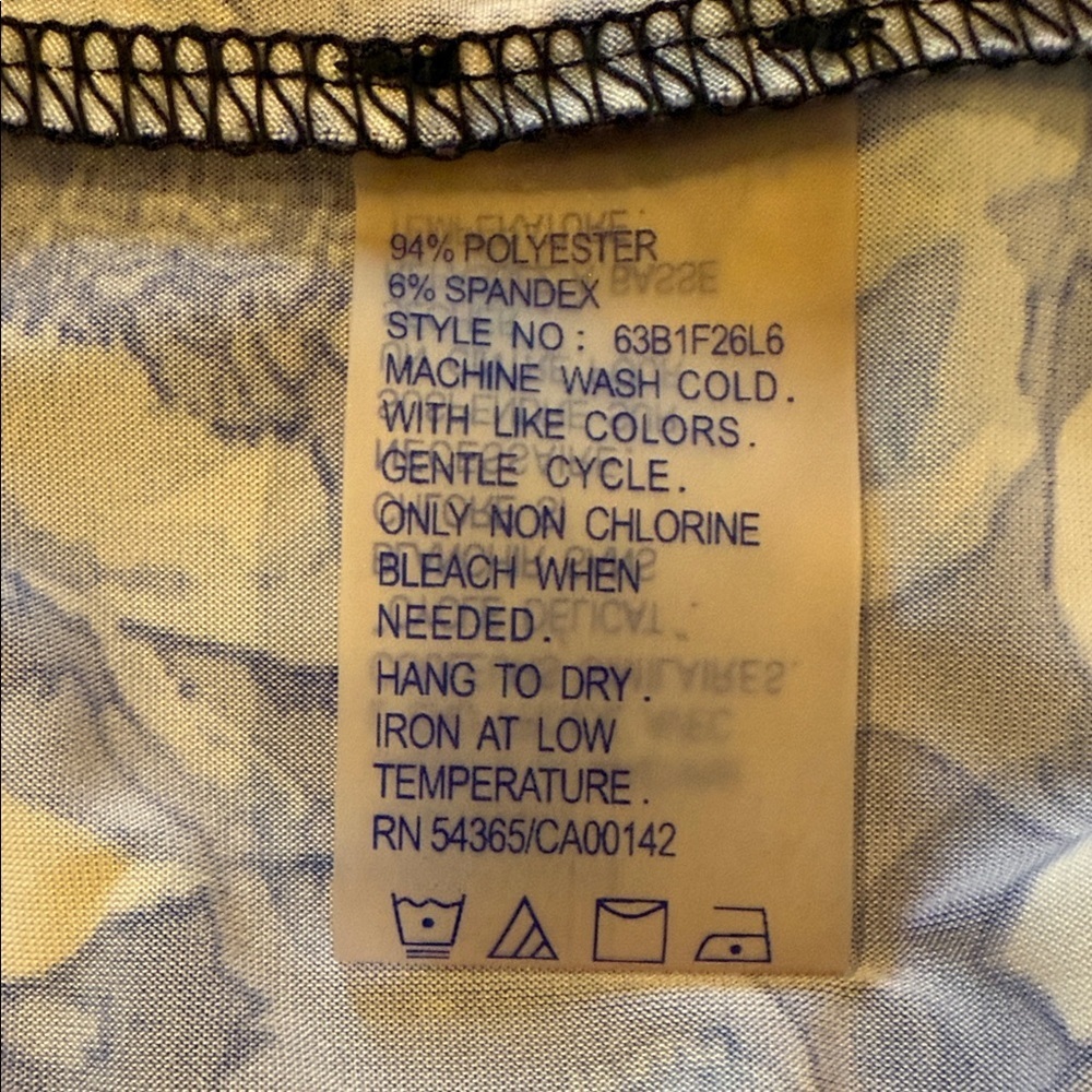 Nygard Tunic Women’s Blue Floral Long Sleeve Top Blouse Size L - Picture 9 of 10